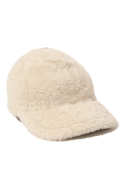 Женская меховая бейсболка из овчины YVES SALOMON, арт. 23WAA157XXMECL