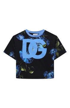 Детская хлопковая футболка DOLCE & GABBANA черного цвета, арт. L5JTLM/G7M1M/2-6/2-6 | Фото 1 (Девочки Кросс-КТ: футболка-одежда; Рукава: Короткие; Материал сплава: Проставлено; Материал внешний: Хлопок; Драгоценные камни: Проставлено; Ростовка одежда: 6 лет | 116 с�м, 2 года | 92 см, 3 года | 98 см, 4 года | 104 см, 5 лет | 110 см)