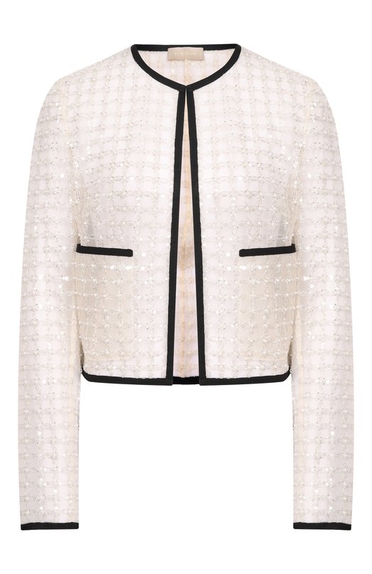 Жакет с отделкой пайетками и бисером Elie Saab J0205NR26/TU023 Кремовый J0205NR26/TU023