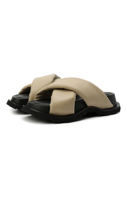 

Кожаные шлепанцы Jil Sander, Бежевый