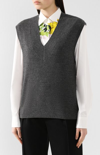 Шерстяной жилет DRIES VAN NOTEN темно-серого цвета по цене 34150 руб., арт. 192-31266-8702, фото 3 Шерстяной жилет DRIES VAN NOTEN, арт. 192-31266-8702, фото 3