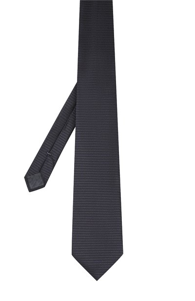 Шелковый галстук с узором ZEGNA темно-синего цвета по цене 18350 руб., арт. Z4E01/1XW, фото 2 Шелковый галстук с узором ZEGNA, арт. Z4E01/1XW, фото 2