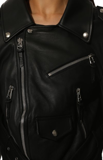 Кожаная куртка ALINE черного цвета по цене 115000 руб., арт. AL22FW030103, фото 5 Кожаная куртка ALINE, арт. AL22FW030103, фото 5