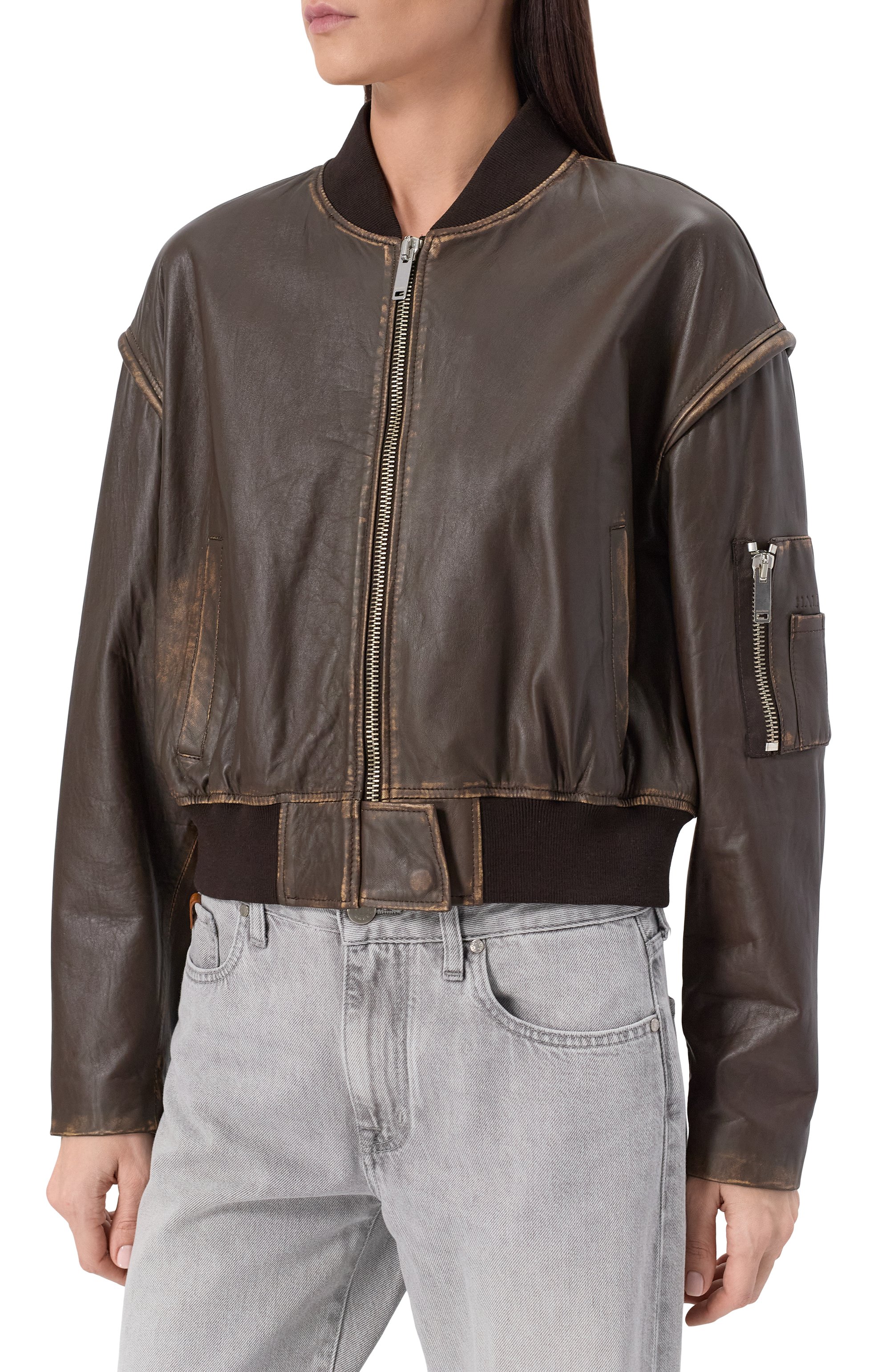 Кожаный бомбер HALFBOY, арт. HS251WL084, фото 3