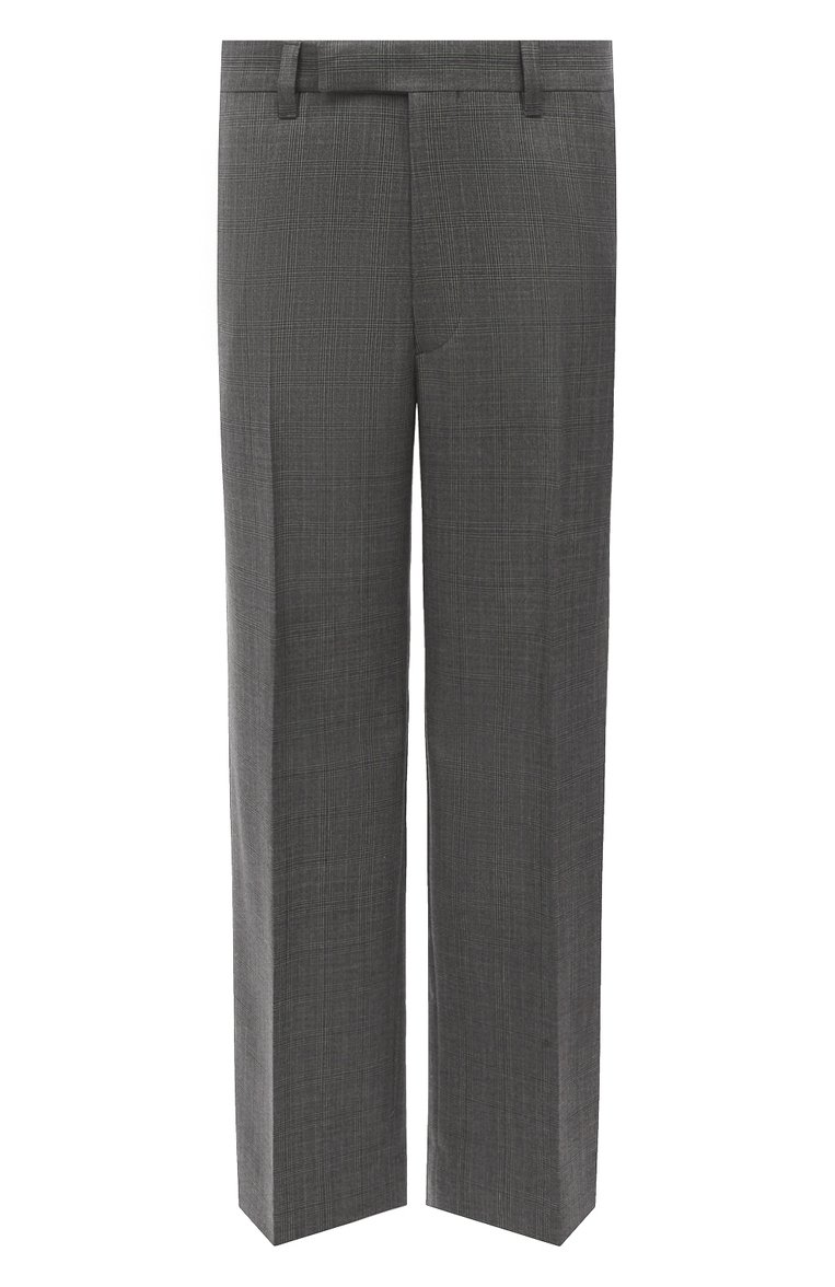Мужские шерстяные брюки PRADA темно-серого цвета, арт. UP0178-10EA-F0480-221 | Фото 1 (Длина (брюки, джинсы): Стандартные; Материал внешний: Шерсть; Случай: Формальный; Стили: Классический; Материал сплава: Проставлено; Драгоценные камни: Проставлено; Нос: Не проставлено)