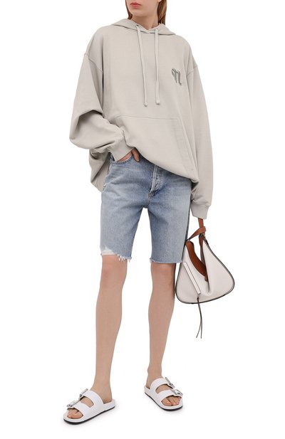 Хлопковое худи NANUSHKA серого цвета по цене 54200 руб., арт. EVER_SAGE_0RGANIC FLEECE, фото 2 Хлопковое худи NANUSHKA, арт. EVER_SAGE_0RGANIC FLEECE, фото 2