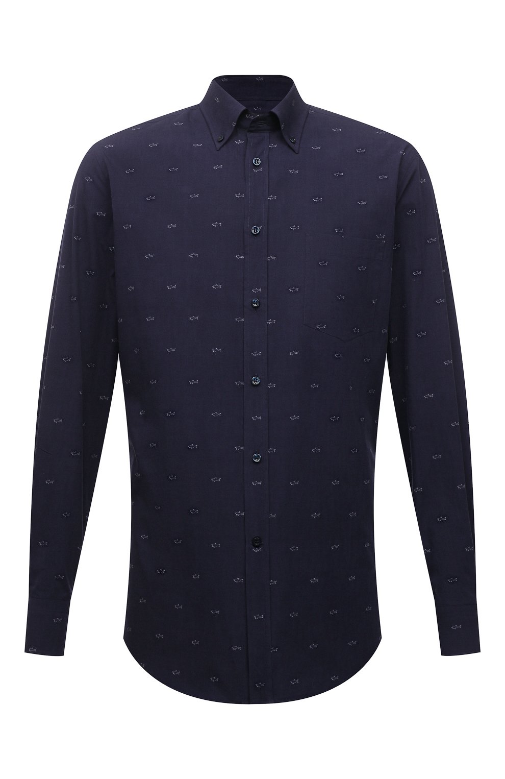 Хлопковая рубашка PAUL&SHARK темно-синего цвета по цене 34200 руб., арт. C0P3051/C00, фото 1 Хлопковая рубашка PAUL&SHARK, арт. C0P3051/C00, фото 1