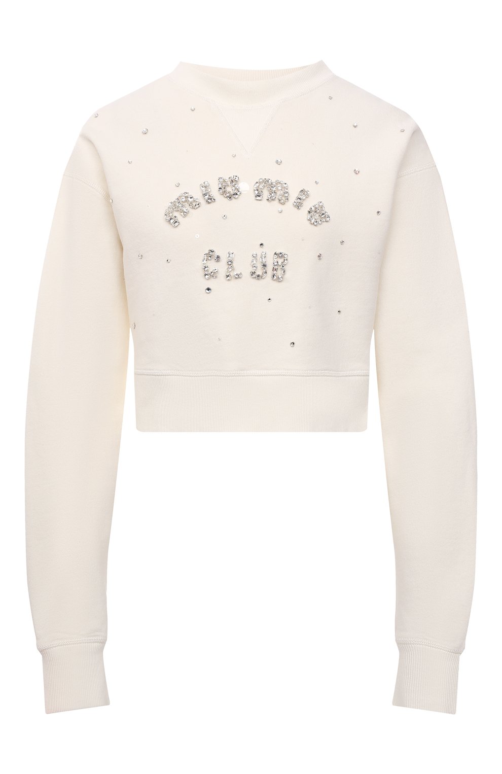 Хлопковый свитшот MIU MIU кремового цвета по цене 145000 руб., арт. MJL836-10RK-F0009, фото 1 Хлопковый свитшот MIU MIU, арт. MJL836-10RK-F0009, фото 1