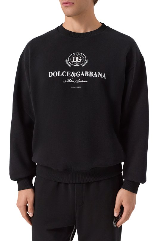 Хлопковый свитшот Dolce & Gabbana G9AHSZ/G7PBF Чёрный  G9AHSZ/G7PBF Фото 3