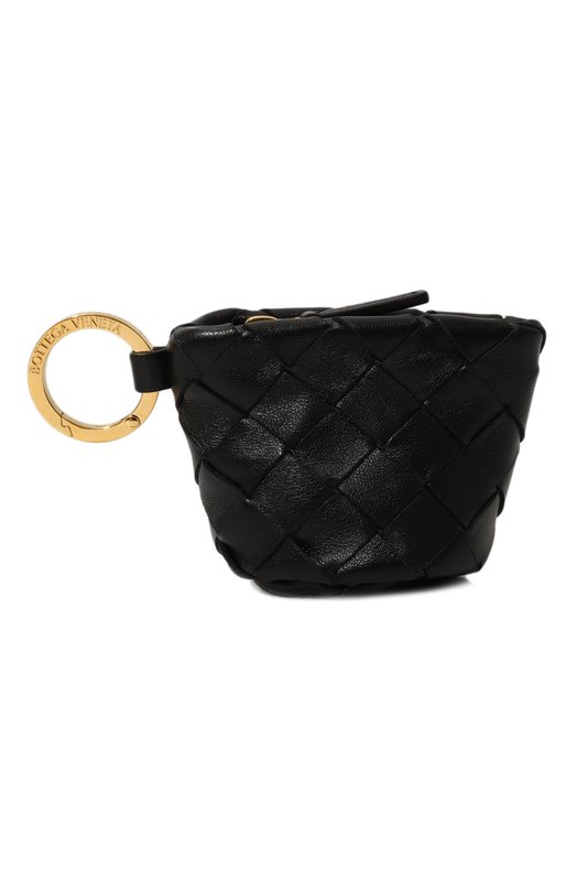 Кожаный футляр для монет Bottega Veneta 755465/VCPP1 Чёрный 755465/VCPP1