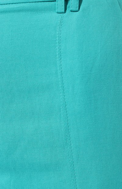 Брюки из вискозы и льна PATRIZIA PEPE бирюзового цвета по цене 26200 руб., арт. 2P1491_A052, фото 5 Брюки из вискозы и льна PATRIZIA PEPE, арт. 2P1491_A052, фото 5