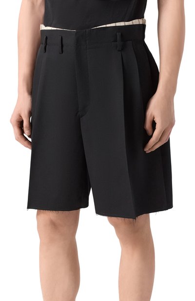Шерстяные шорты MAISON MARGIELA черного цвета по цене 119500 руб., арт. S50MU0093/M35693, фото 3 Шерстяные шорты MAISON MARGIELA, арт. S50MU0093/M35693, фото 3