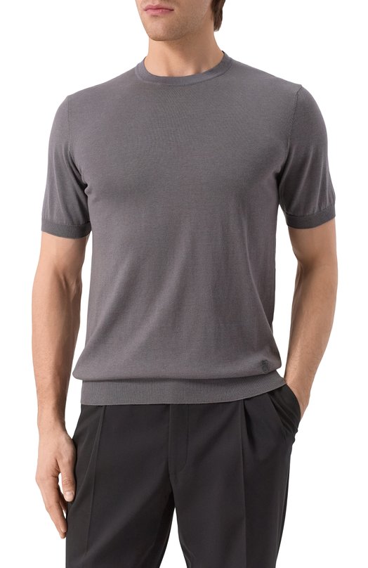 Джемпер из шелка и хлопка Corneliani 25M550-2525165 Серый  25M550-2525165 Фото 3