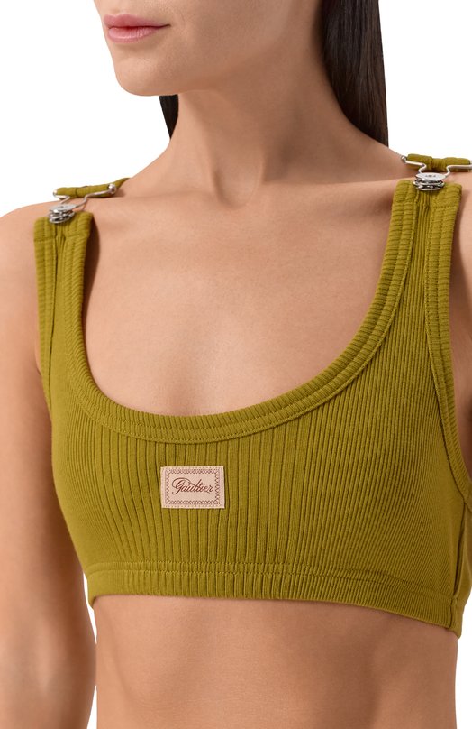 Хлопковый топ Jean Paul Gaultier 26/01-W-T0430/J014 Хаки  26/01-W-T0430/J014 Фото 5