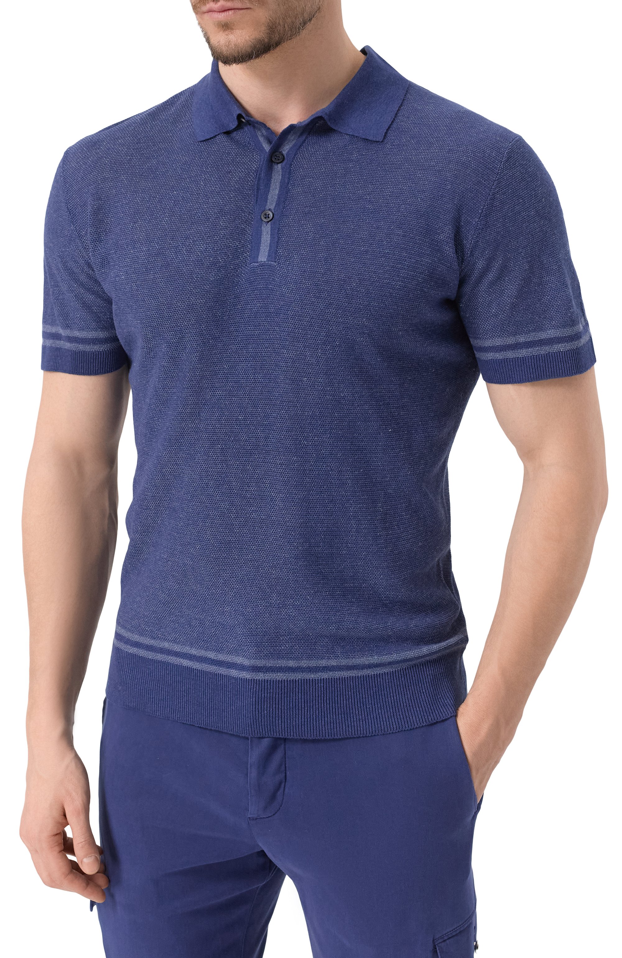 Поло из шелка и льна CORNELIANI, арт. 25M562-2525177, фото 3