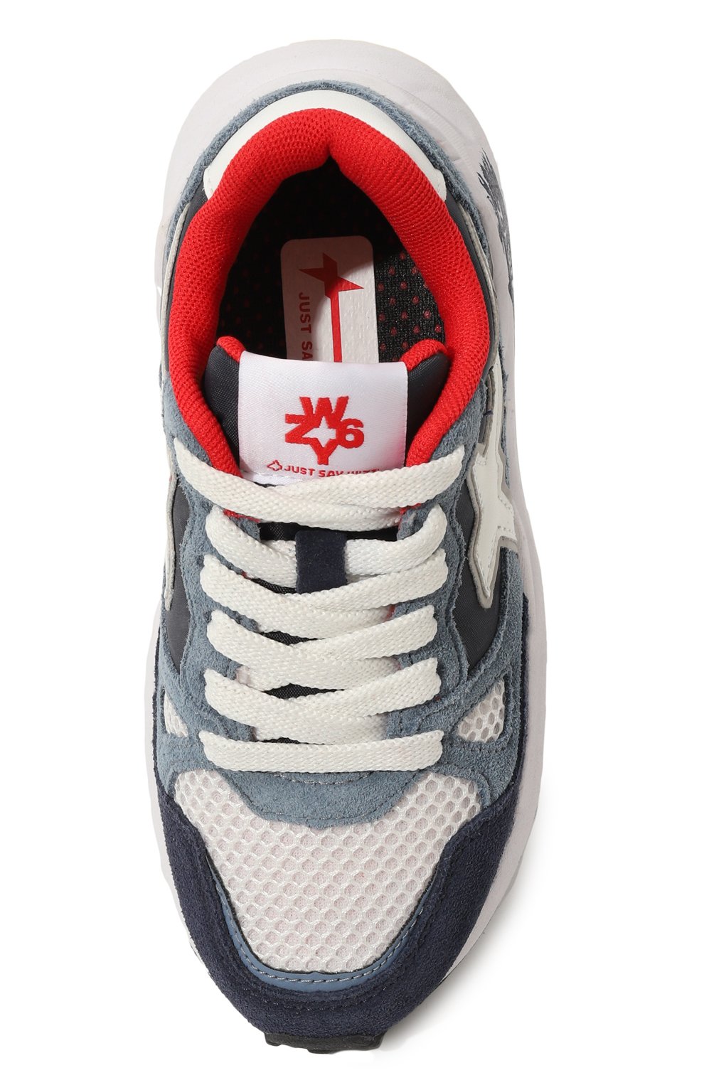 Кожаные кроссовки W6YZ синего цвета по цене 12500 руб., арт. 0012015424.06/27-34, фото 4 Кожаные кроссовки W6YZ, арт. 0012015424.06/27-34, фото 4