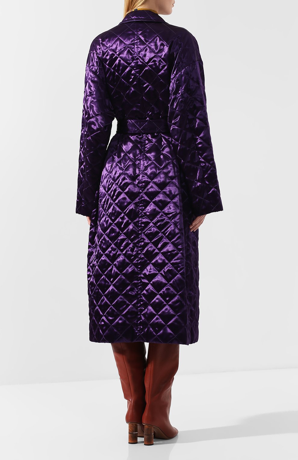 Стеганое пальто DRIES VAN NOTEN фиолетового цвета по цене 143500 руб., арт. 192-10254-8536, фото 4 Стеганое пальто DRIES VAN NOTEN, арт. 192-10254-8536, фото 4