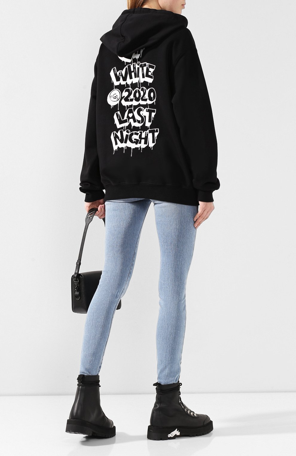 Хлопковое худи OFF-WHITE черного цвета по цене 32900 руб., арт. 0WBB035F190030661001, фото 2 Хлопковое худи OFF-WHITE, арт. 0WBB035F190030661001, фото 2
