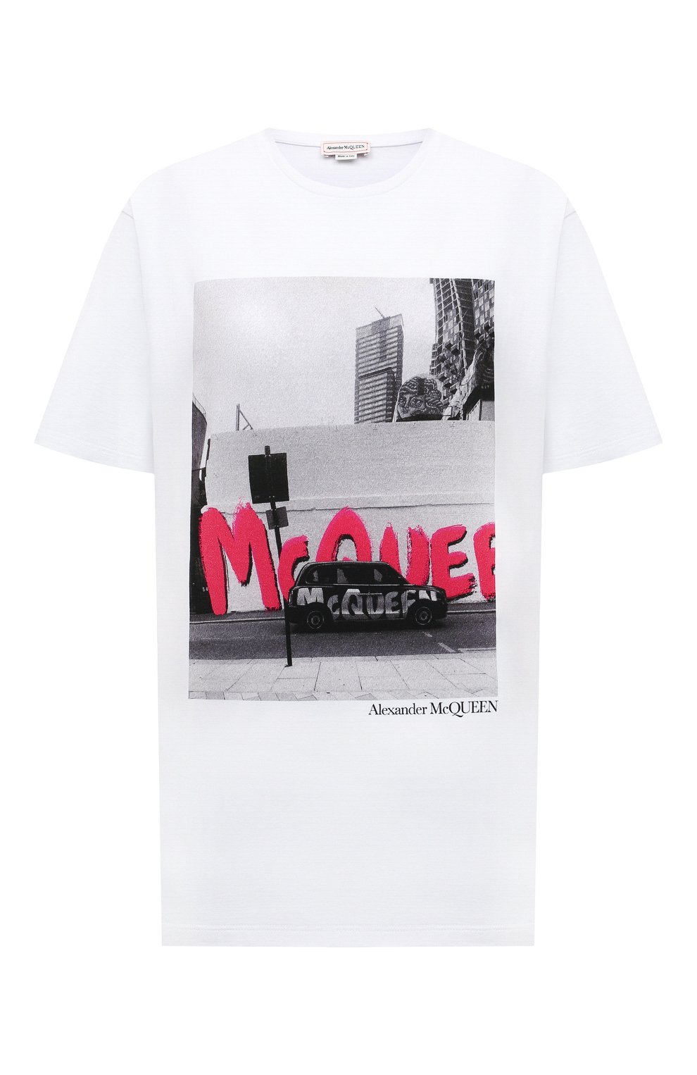Хлопковая футболка ALEXANDER MCQUEEN белого цвета по цене 34950 руб., арт. 701263/QZAFS, фото 1 Хлопковая футболка ALEXANDER MCQUEEN, арт. 701263/QZAFS, фото 1