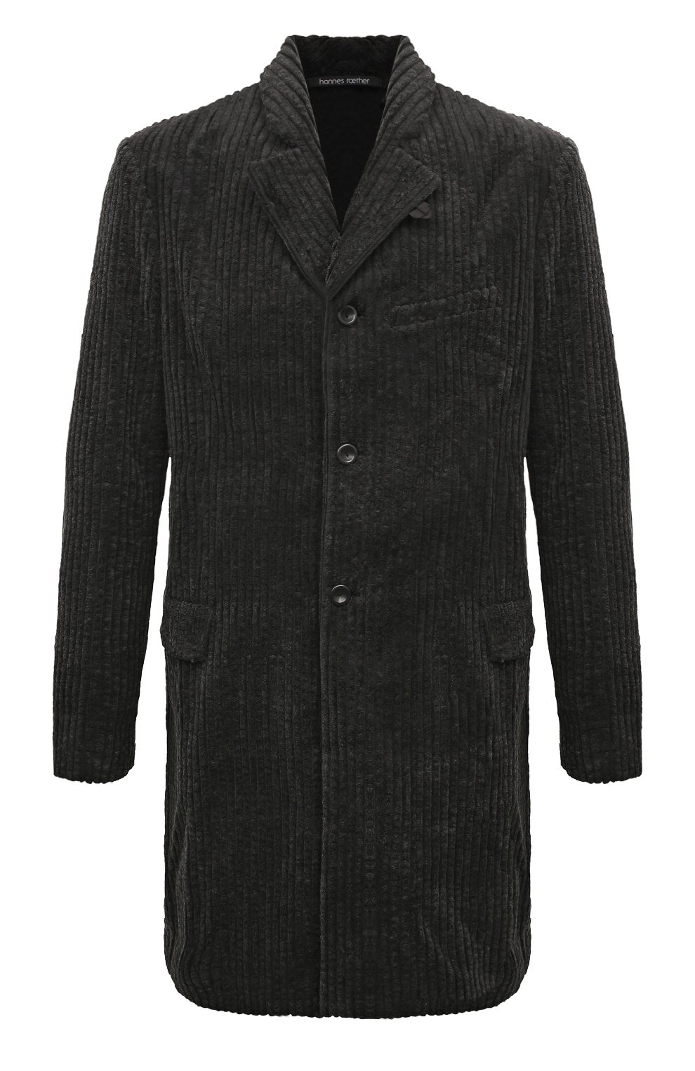 Вельветовое пальто HANNES ROETHER темно-серого цвета по цене 67300 руб., арт. TEF33L0N.7051/110925, фото 1 Вельветовое пальто HANNES ROETHER, арт. TEF33L0N.7051/110925, фото 1