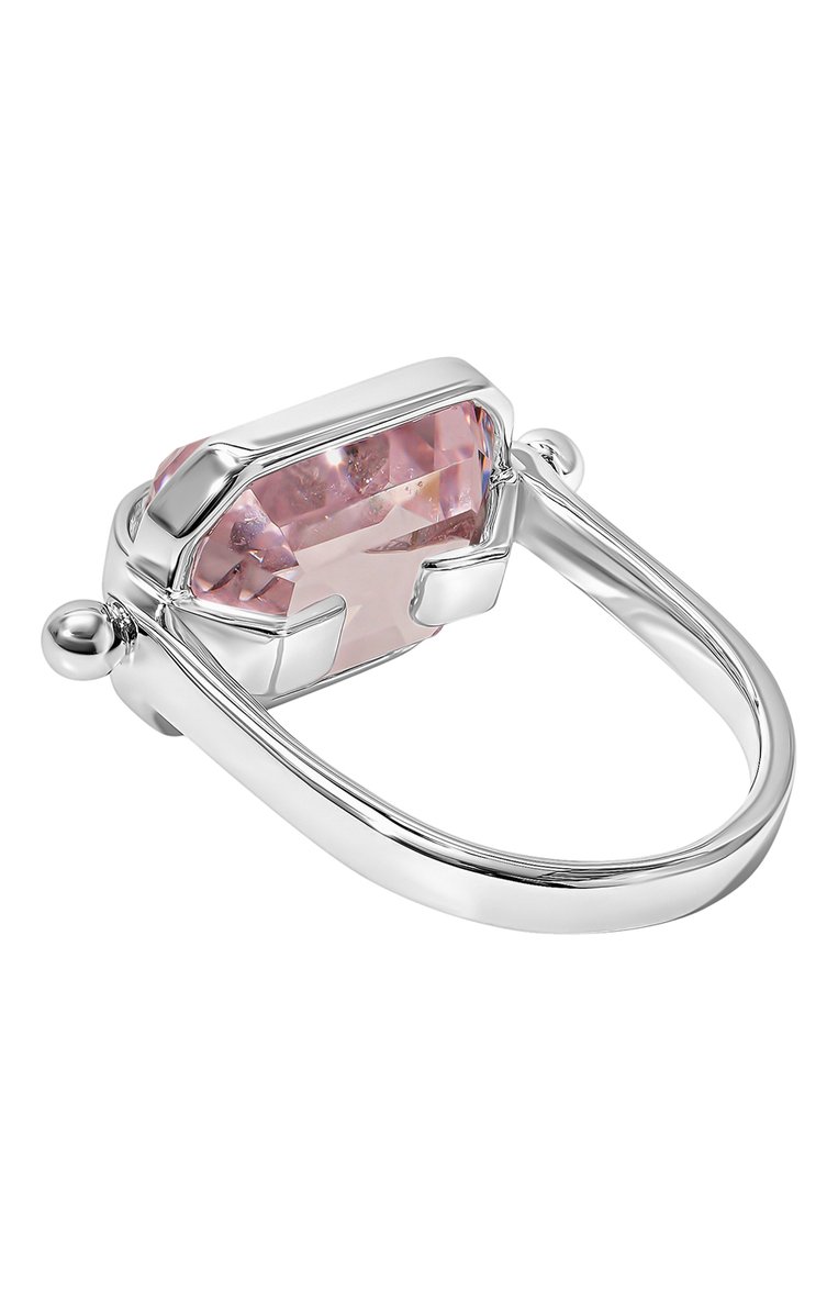 Женское кольцо CRYSTALLINE JEWELLERY розового цвета, арт. 654PW | Фото 3 (Региональные ограничения белый список (Axapta Mercury): Не проставлено; Нос: Не проставлено; Материал: Металл, Кристаллы)