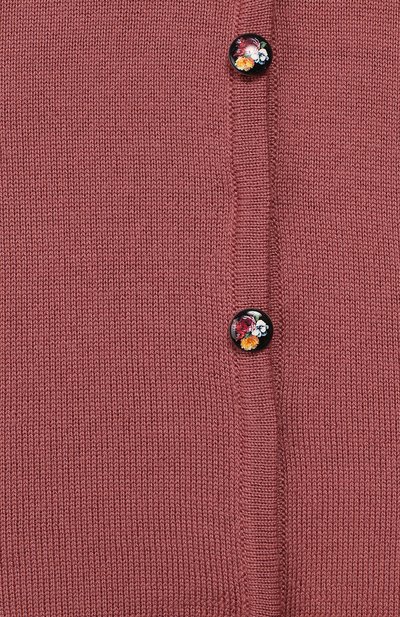 Шерстяной кардиган DOLCE & GABBANA розового цвета по цене 29700 руб., арт. L2KW44/JAVRR, фото 3 Шерстяной кардиган DOLCE & GABBANA, арт. L2KW44/JAVRR, фото 3