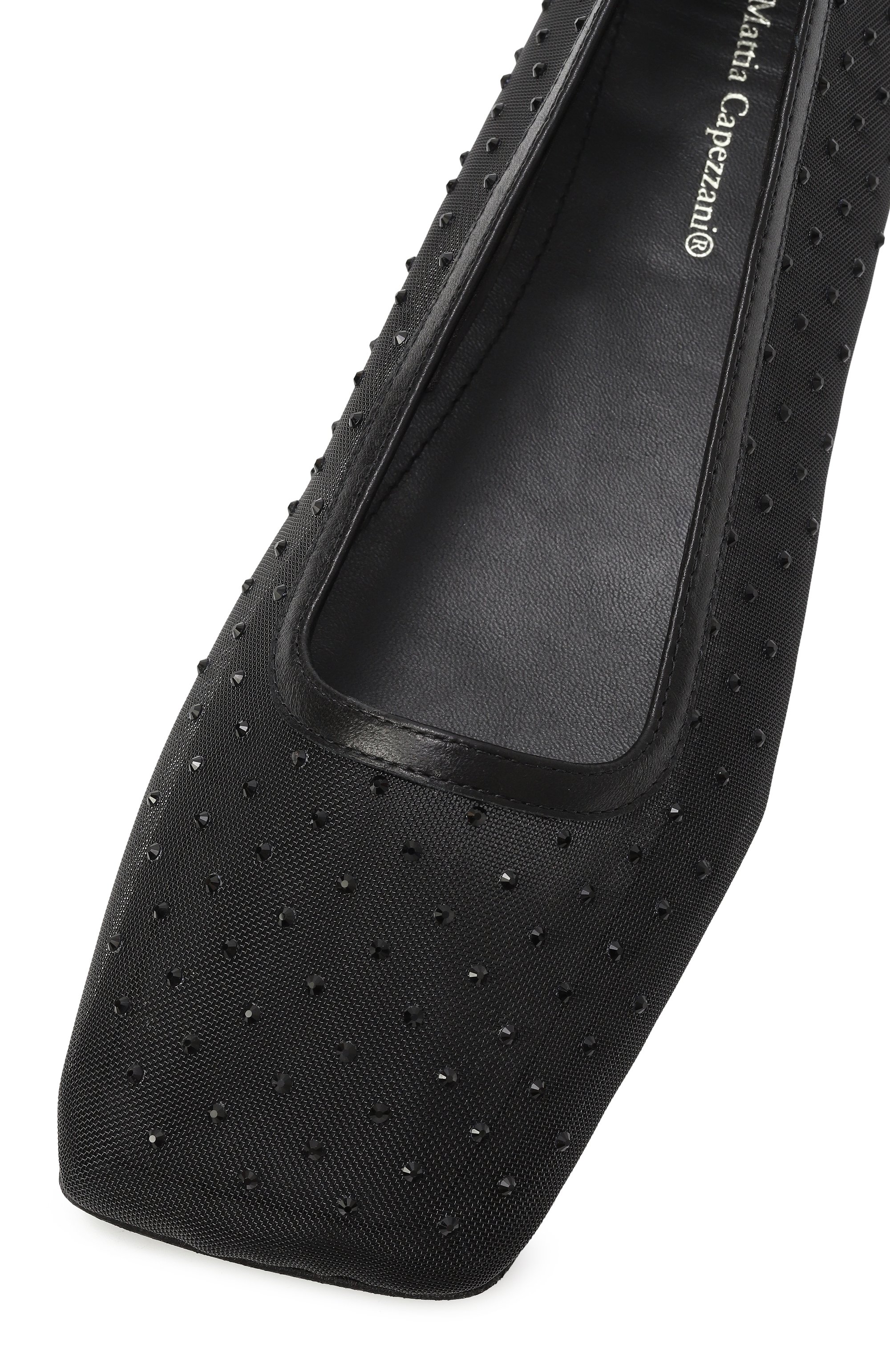 Текстильные балетки kiki MATTIA CAPEZZANI, арт. W461/RETE+NAPPA/BLACK BLACK STRASS, фото 7