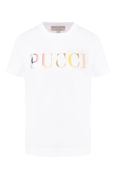 Женская хлопковая футболка EMILIO PUCCI, арт. 9EJP73/9E986