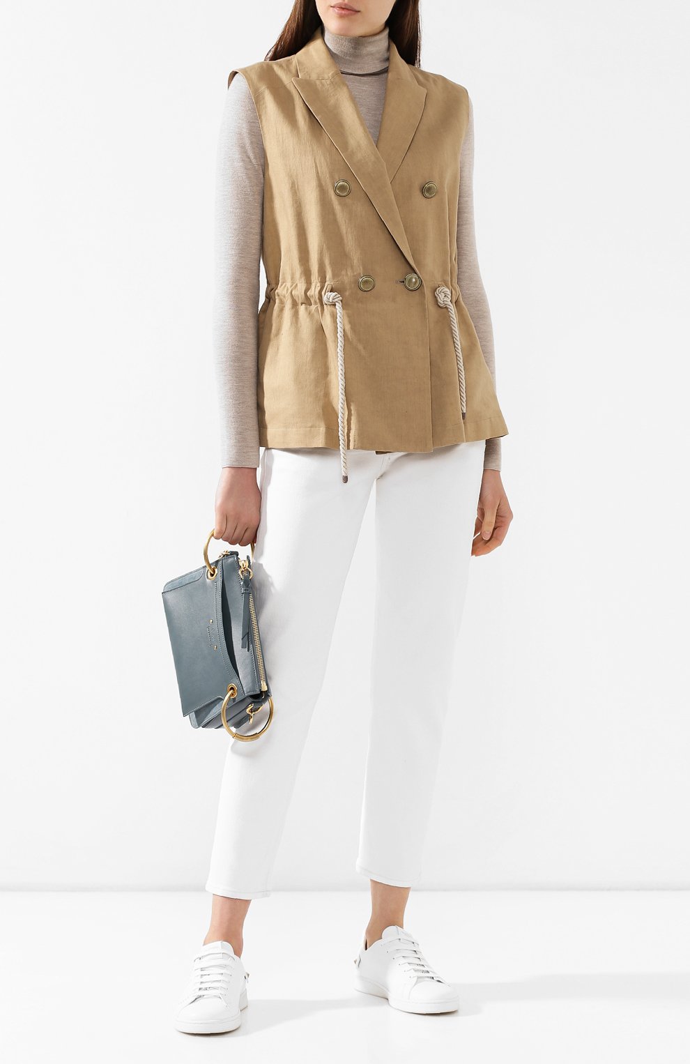Жилет из смеси хлопка и льна BRUNELLO CUCINELLI, арт. MF5798118, фото 2