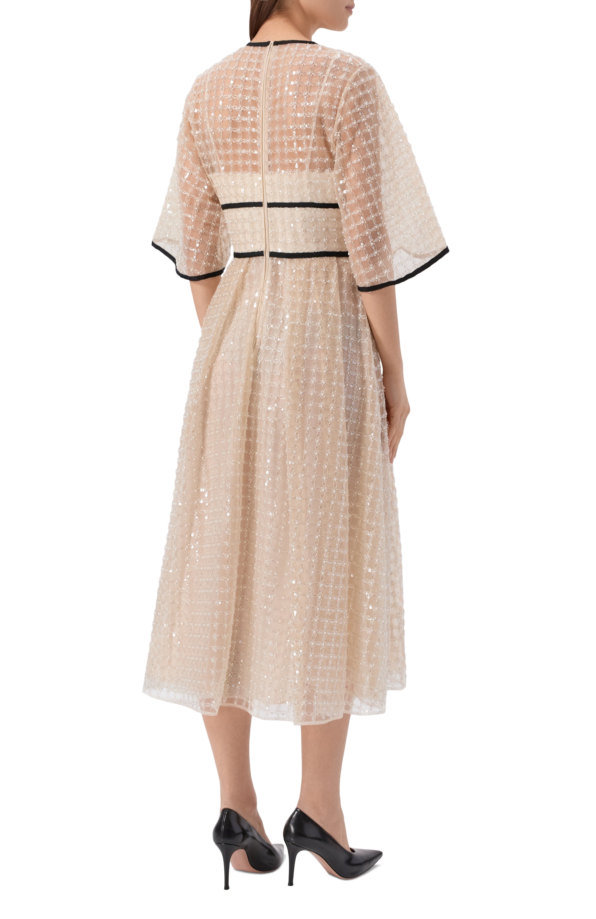 Платье с отделкой пайетками и бисером ELIE SAAB, арт. D1002NR26/TU023, фото 3