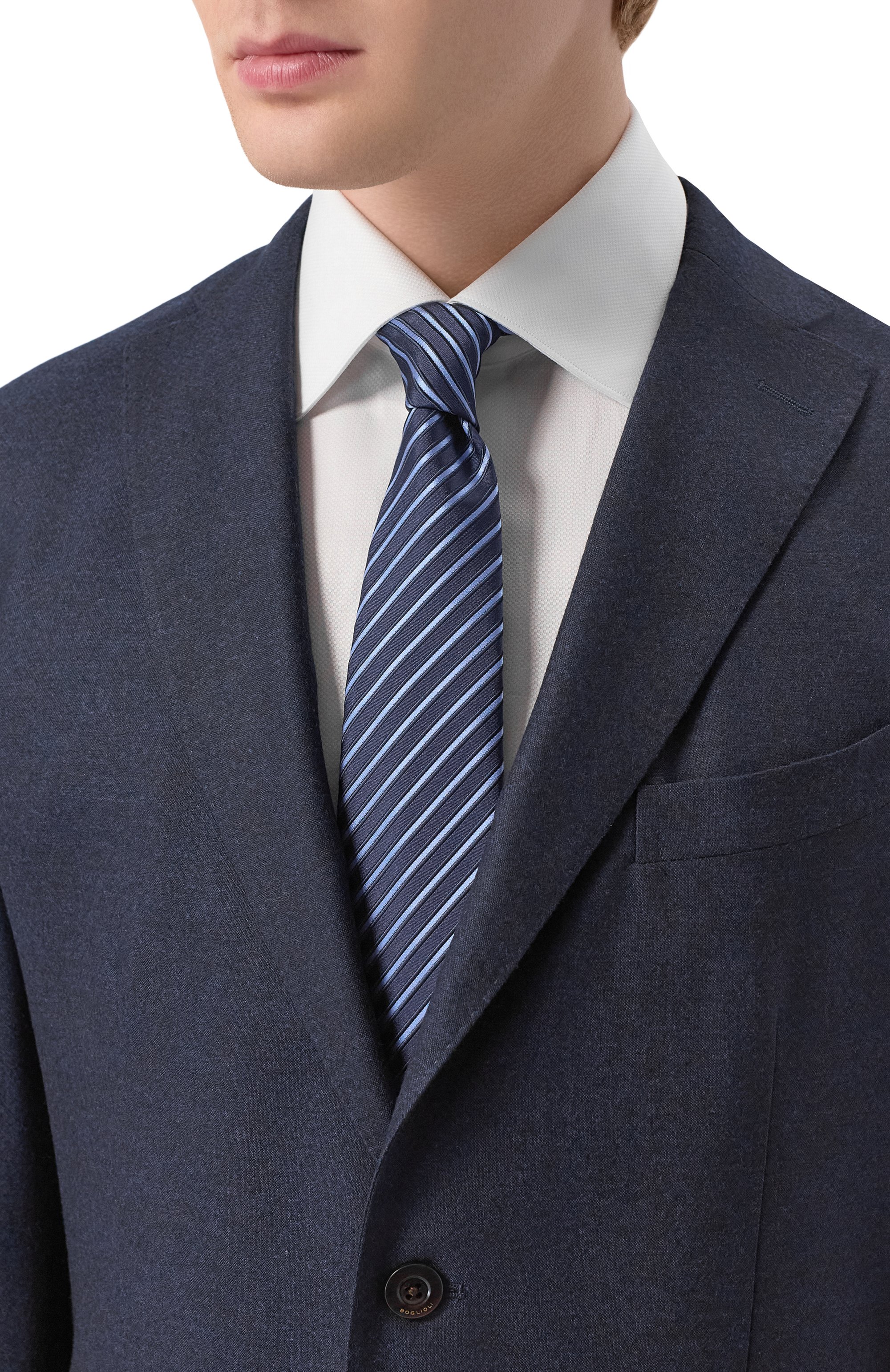 Галстук из шелка и хлопка GIORGIO ARMANI, арт. GM000800/TE20409, фото 2