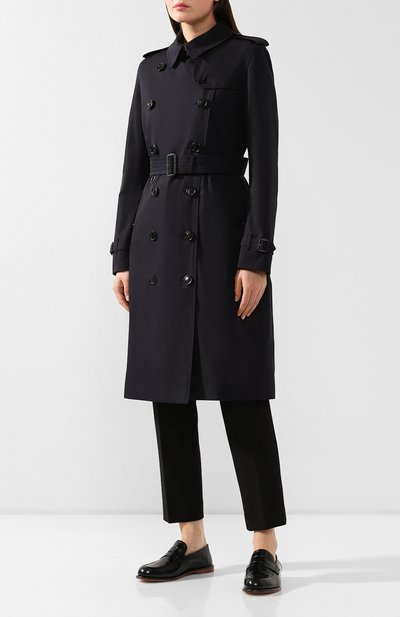 Хлопковый тренч kensington BURBERRY темно-синего цвета по цене 232500 руб., арт. 4073368, фото 3 Хлопковый тренч kensington BURBERRY, арт. 4073368, фото 3