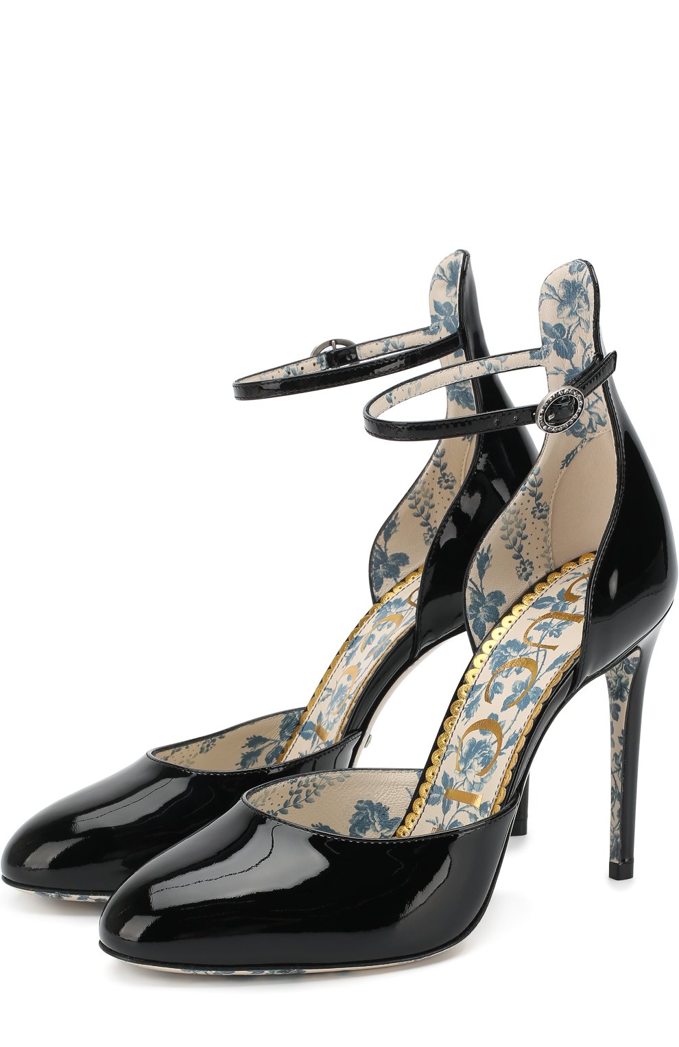 Лаковые туфли с ремешком на шпильке GUCCI, арт. 512447/BNC00, фото 1