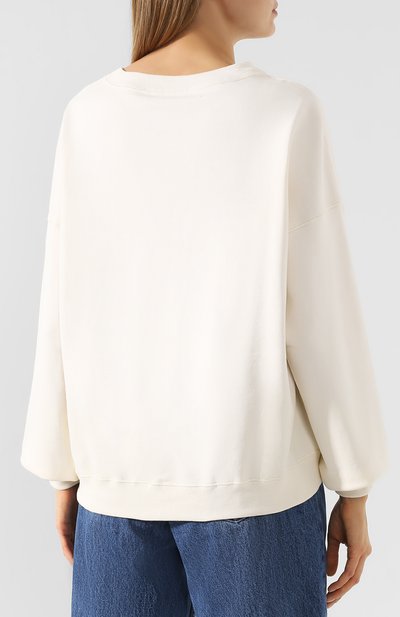 Хлопковый пуловер PHILOSOPHY DI LORENZO SERAFINI белого цвета по цене 25850 руб., арт. A1701/747, фото 4 Хлопковый пуловер PHILOSOPHY DI LORENZO SERAFINI, арт. A1701/747, фото 4