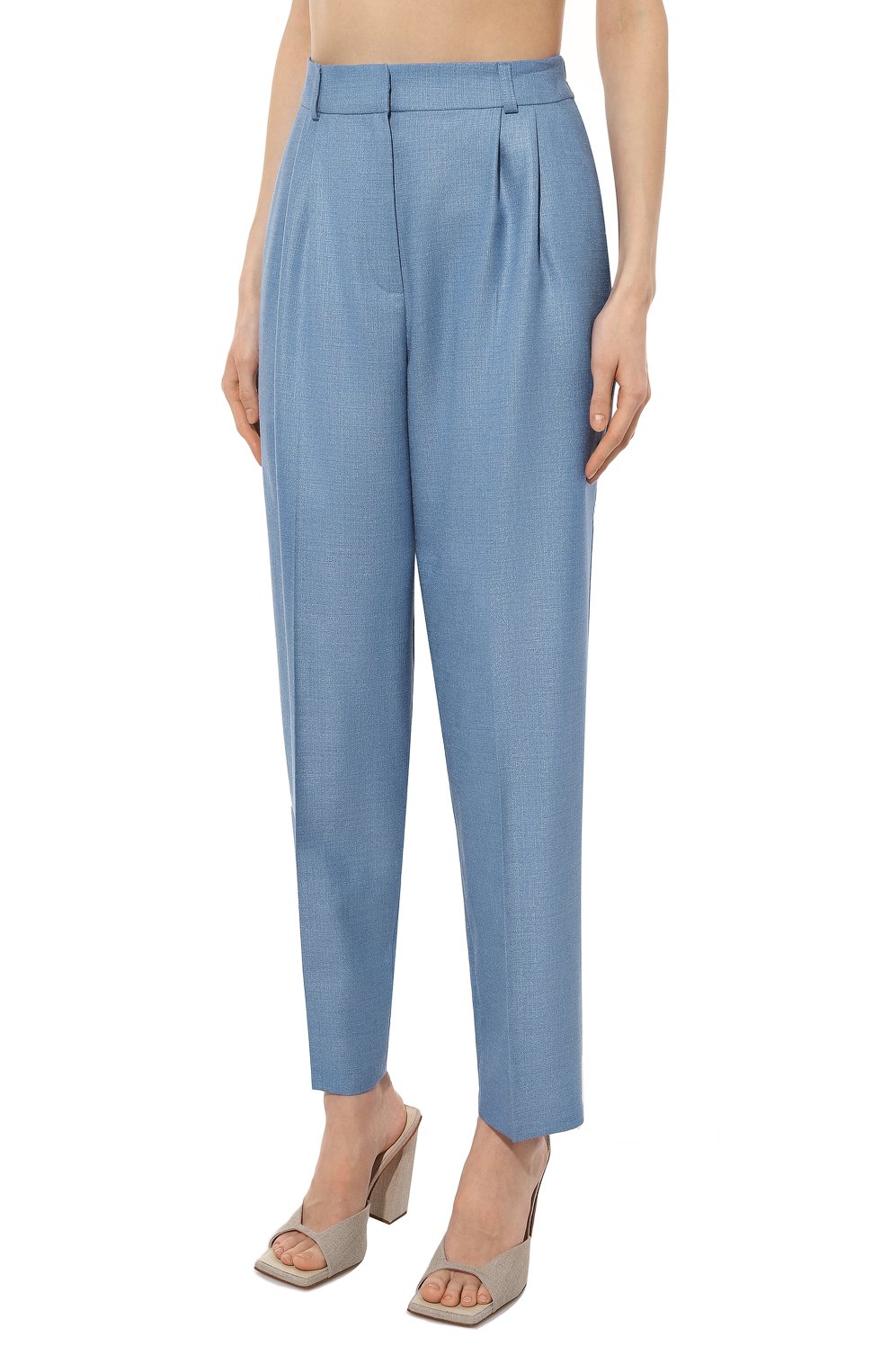 Брюки из шелка и шерсти AKHMADULLINA голубого цвета по цене 49900 руб., арт. 1123.3B003/S421, фото 3 Брюки из шелка и шерсти AKHMADULLINA, арт. 1123.3B003/S421, фото 3