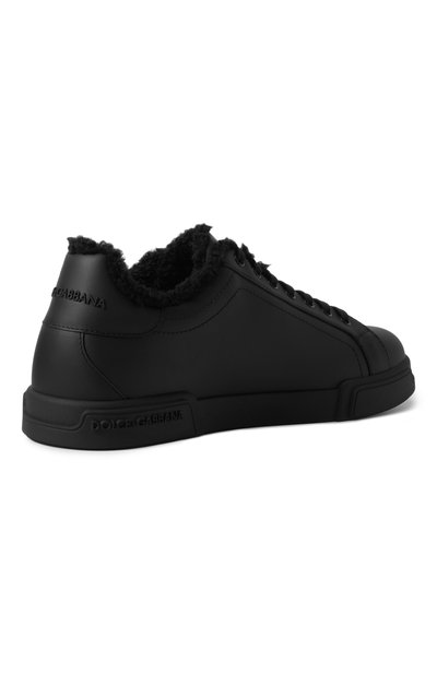 Кожаные кеды portofino DOLCE & GABBANA черного цвета по цене 78600 руб., арт. CS2373/AQ076, фото 4 Кожаные кеды portofino DOLCE & GABBANA, арт. CS2373/AQ076, фото 4