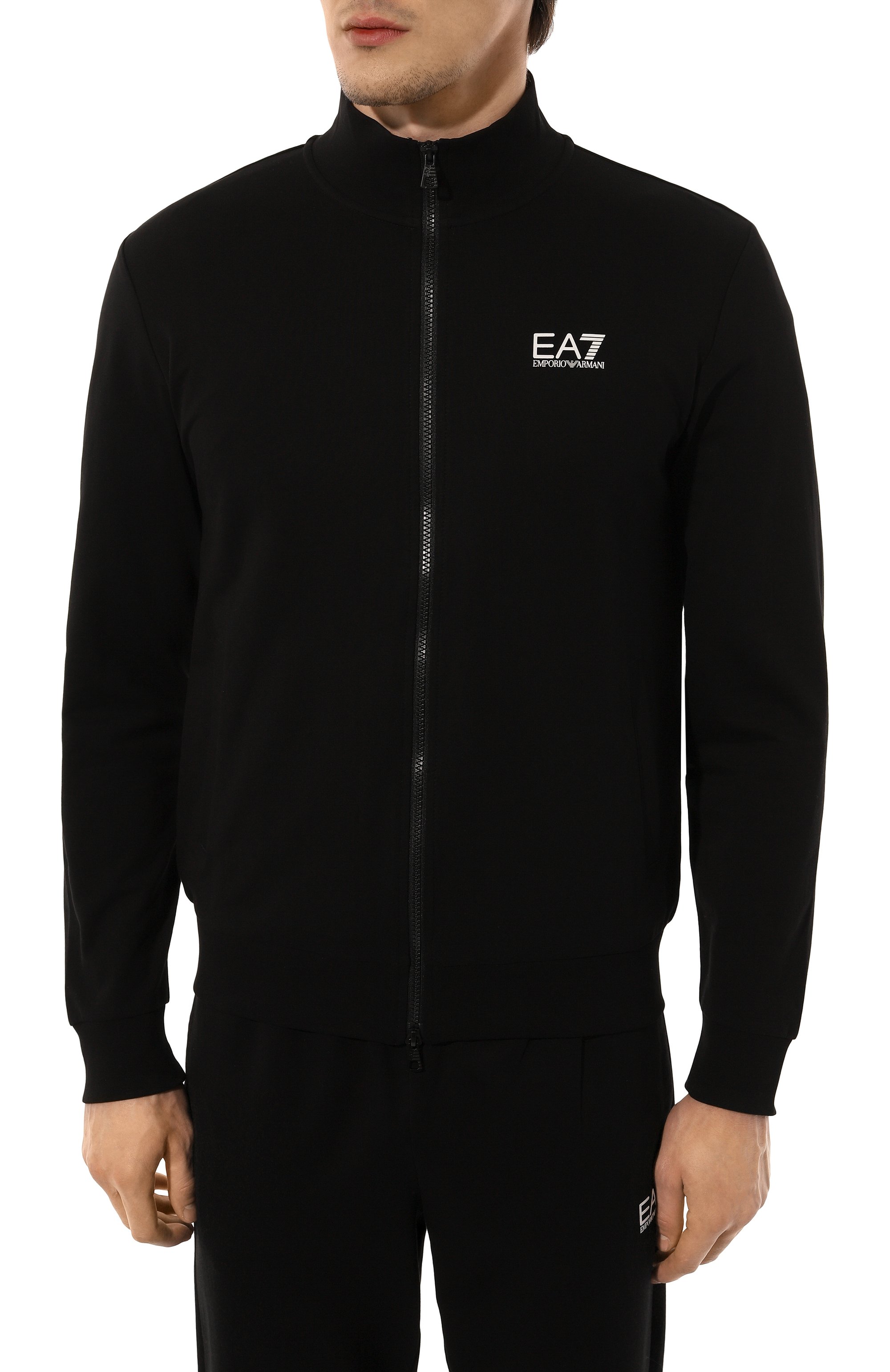 Хлопковый спортивный костюм EA7 черного цвета по цене 19950 руб., арт. 8NPV61/PJVRZ, фото 2 Хлопковый спортивный костюм EA7, арт. 8NPV61/PJVRZ, фото 2