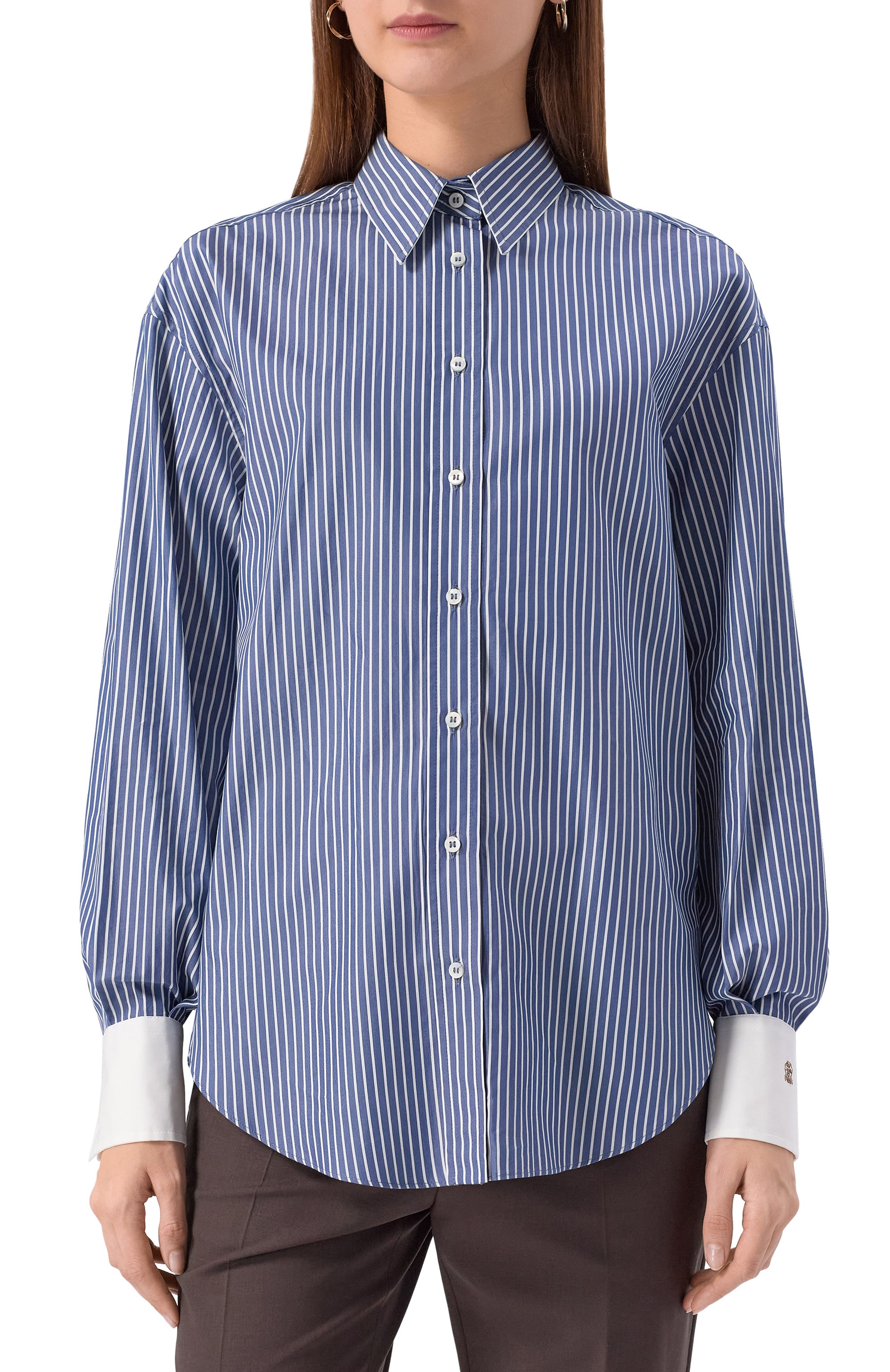 Рубашка из хлопка и шелка BRUNELLO CUCINELLI, арт. MA794NM116, фото 3