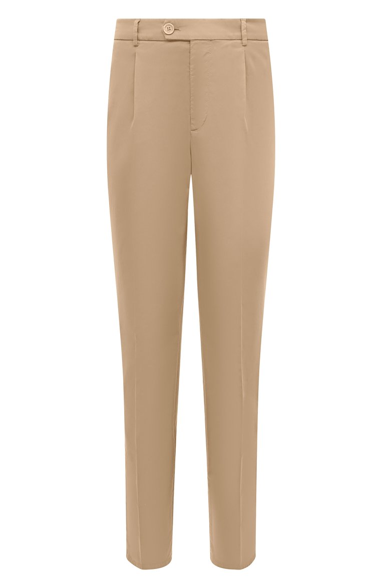 Мужские хлопковые брюки BRUNELLO CUCINELLI бежевого цвета, арт. M289LE1450 | Фото 1 (Длина (брюки, джинсы): Стандартные; Материал внешний: Хлопок; Случай: Повседневный; Стили: Кэжуэл; Автоматизация ТО: Проставлено; Автоматизация состава: Проставлено)