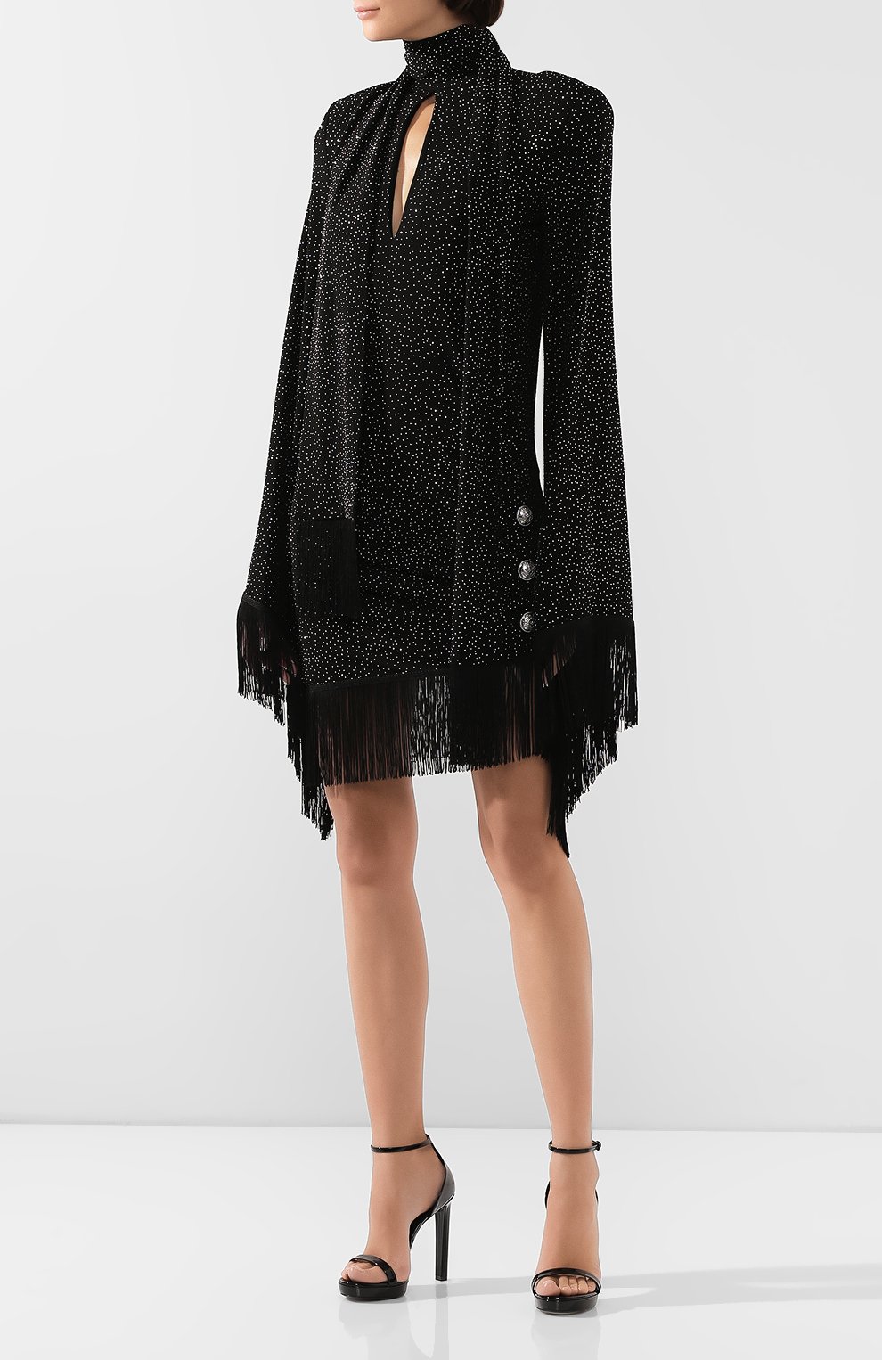 Платье BALMAIN темно-серого цвета по цене 226500 руб., арт. TF16244/V087, фото 3 Платье BALMAIN, арт. TF16244/V087, фото 3