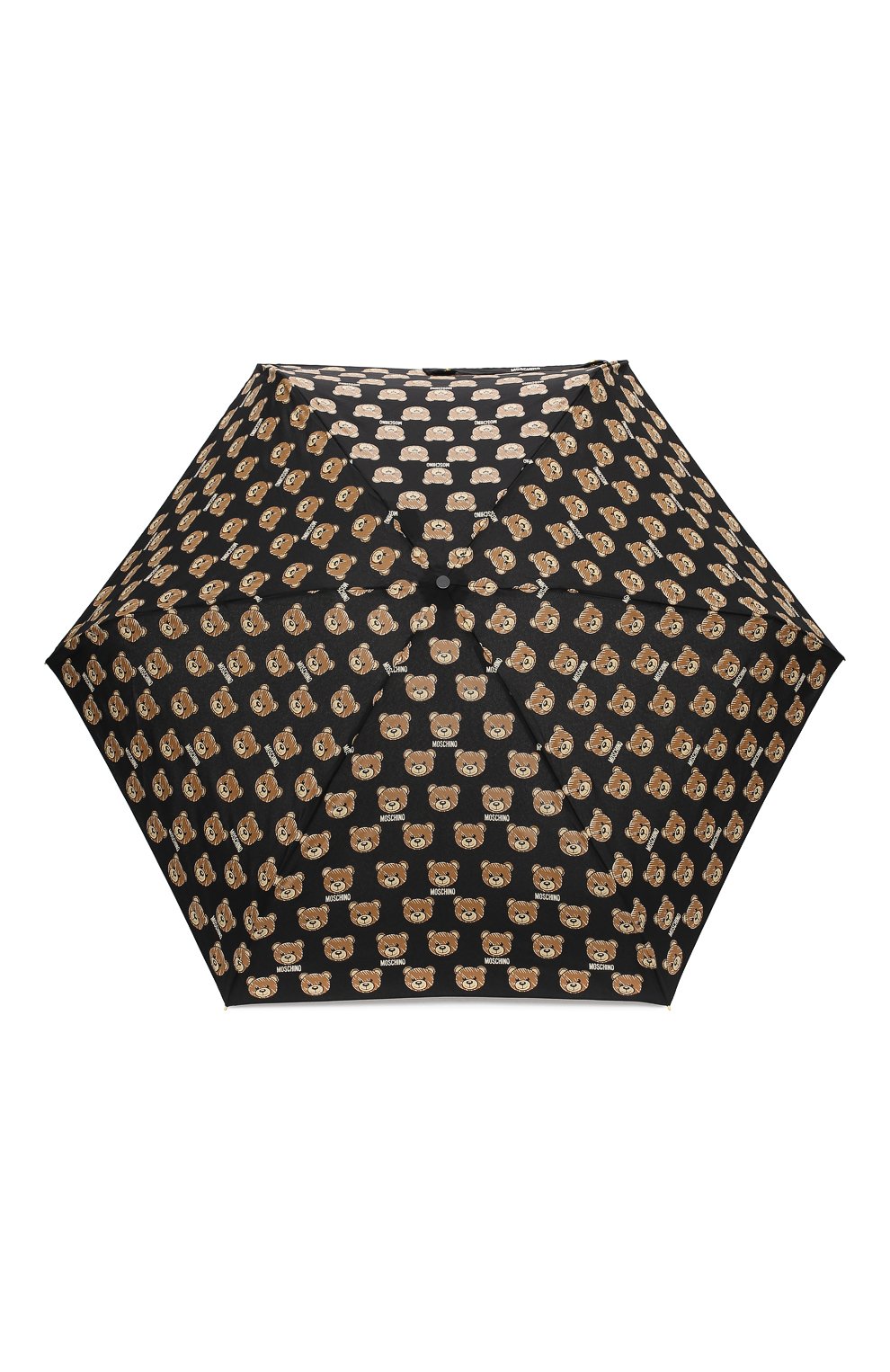 Складной зонт с принтом MOSCHINO черного цвета по цене 8485 руб., арт. 8067-SUPERMINI, фото 1 Складной зонт с принтом MOSCHINO, арт. 8067-SUPERMINI, фото 1