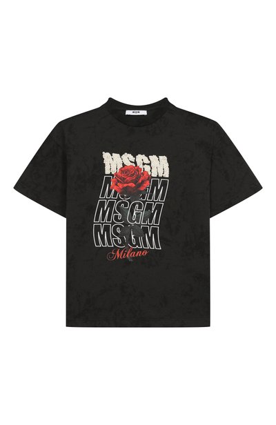 Хлопковая футболка MSGM KIDS, арт. F6MSJGTH076