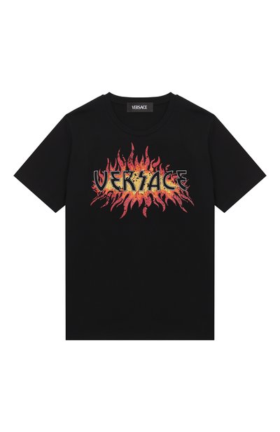 Хлопковая футболка VERSACE, арт. 1018293/1A13075/8A-14A