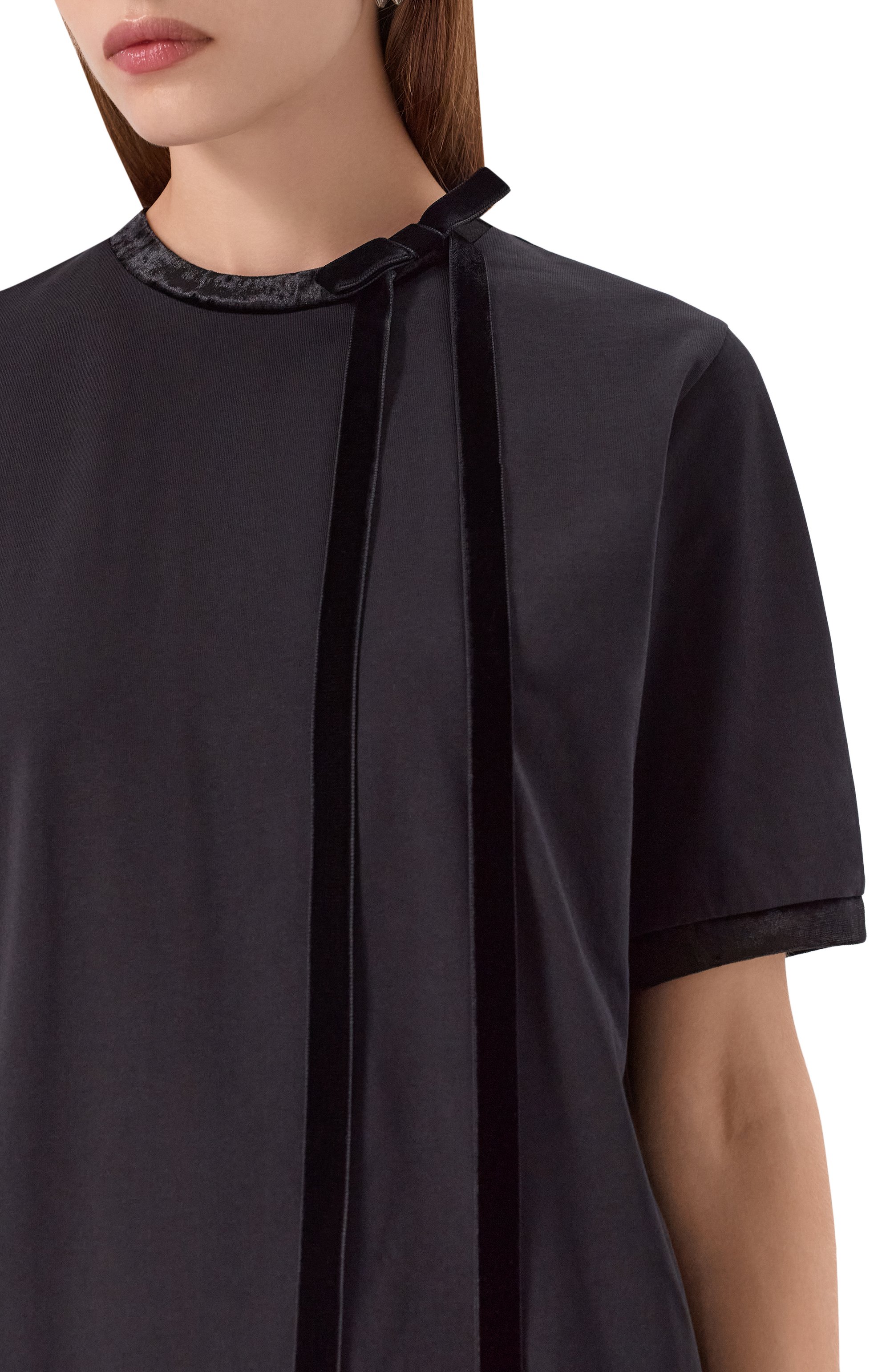 Хлопковый топ NINA RICCI черного цвета по цене 43250 руб., арт. 25AJT0035/C01108, фото 5 Хлопковый топ NINA RICCI, арт. 25AJT0035/C01108, фото 5