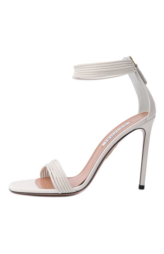 Кожаные босоножки Sway 105 Aquazzura SWYHIGS0-NAP-FFF Белый  SWYHIGS0-NAP-FFF Фото 4