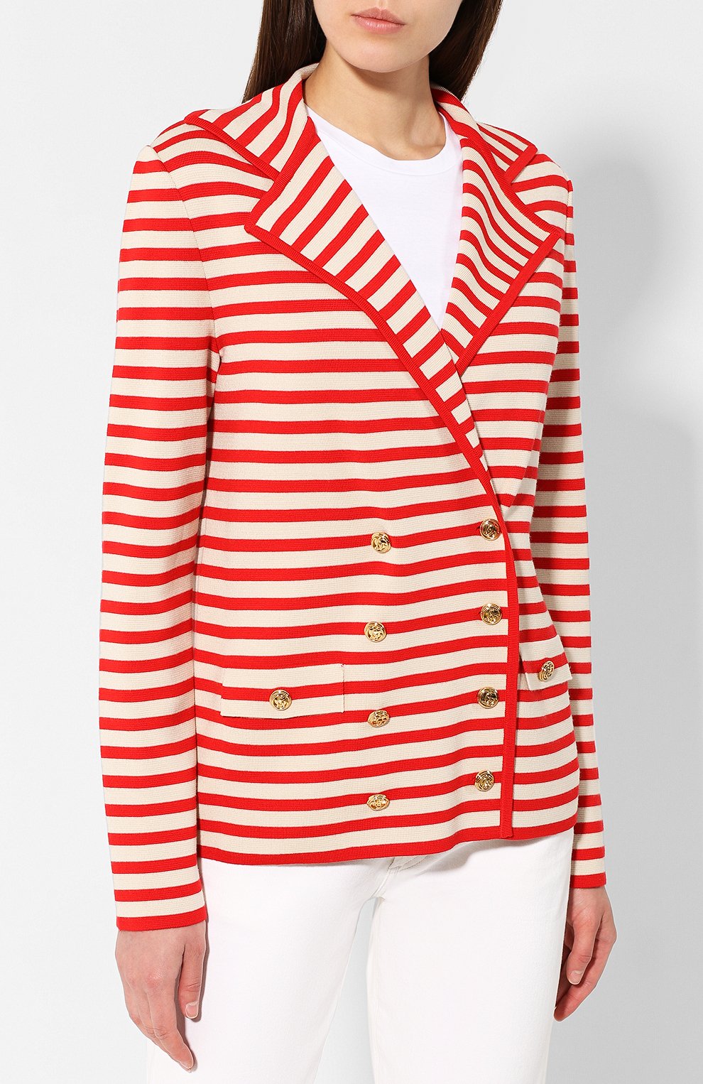 Шерстяной жакет GUCCI красного цвета по цене 158000 руб., арт. 572593/XKALW, фото 3 Шерстяной жакет GUCCI, арт. 572593/XKALW, фото 3