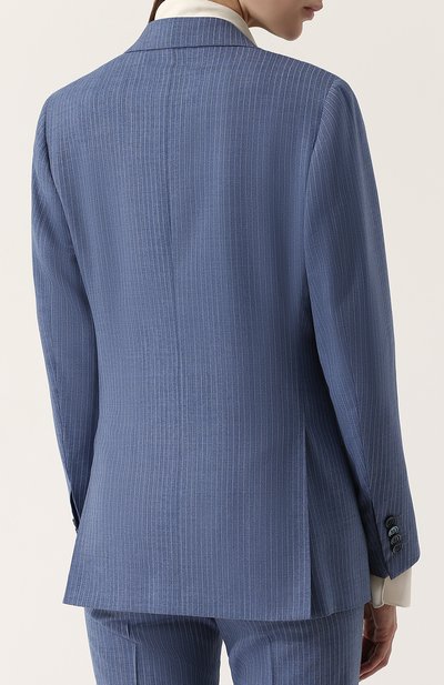 Шерстяной двубортный жакет в полоску KITON, арт. DG85GK09P7701001, фото 4