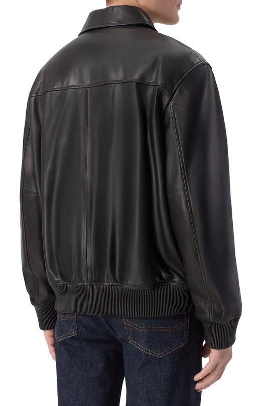 Кожаный бомбер MVST 54205/48-56 Чёрный  54205/48-56 Фото 4