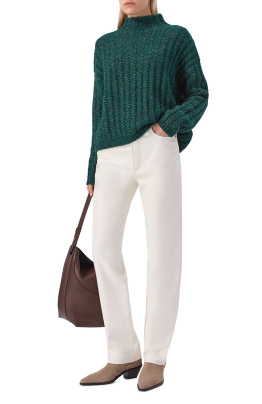 Свитер из хлопка и шерсти HUGO 50550210 Зелёный  50550210 Фото 2