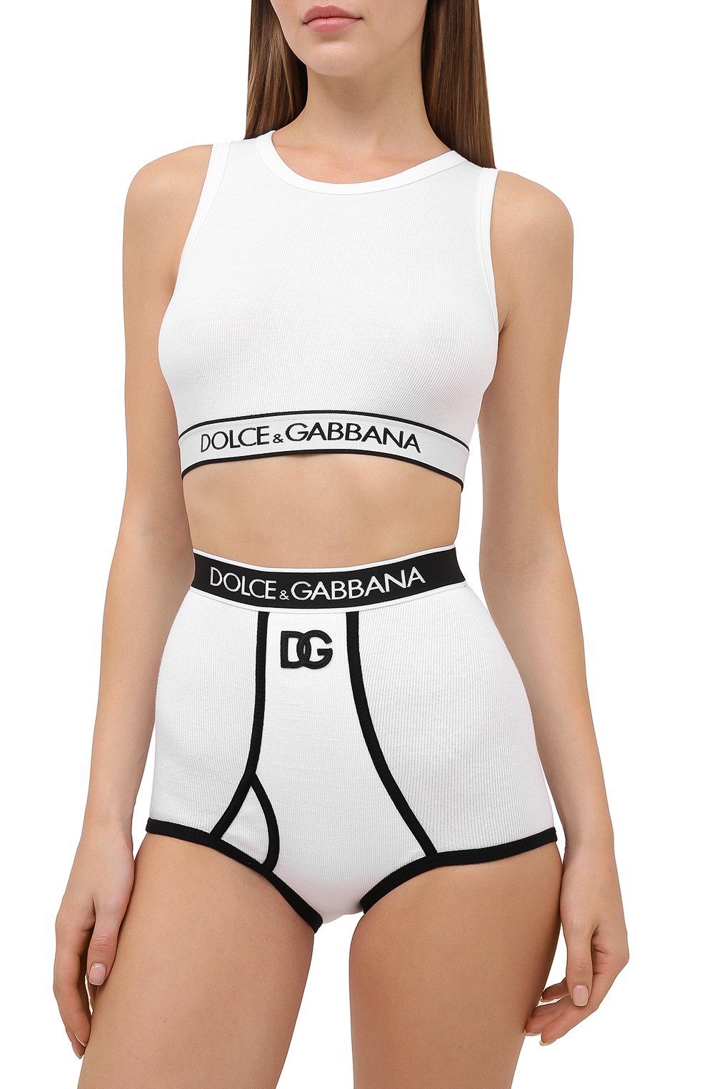 Трусы-шорты DOLCE & GABBANA черно-белого цвета по цене 21850 руб., арт. 02B45T/0NI42, фото 2 Трусы-шорты DOLCE & GABBANA, арт. 02B45T/0NI42, фото 2